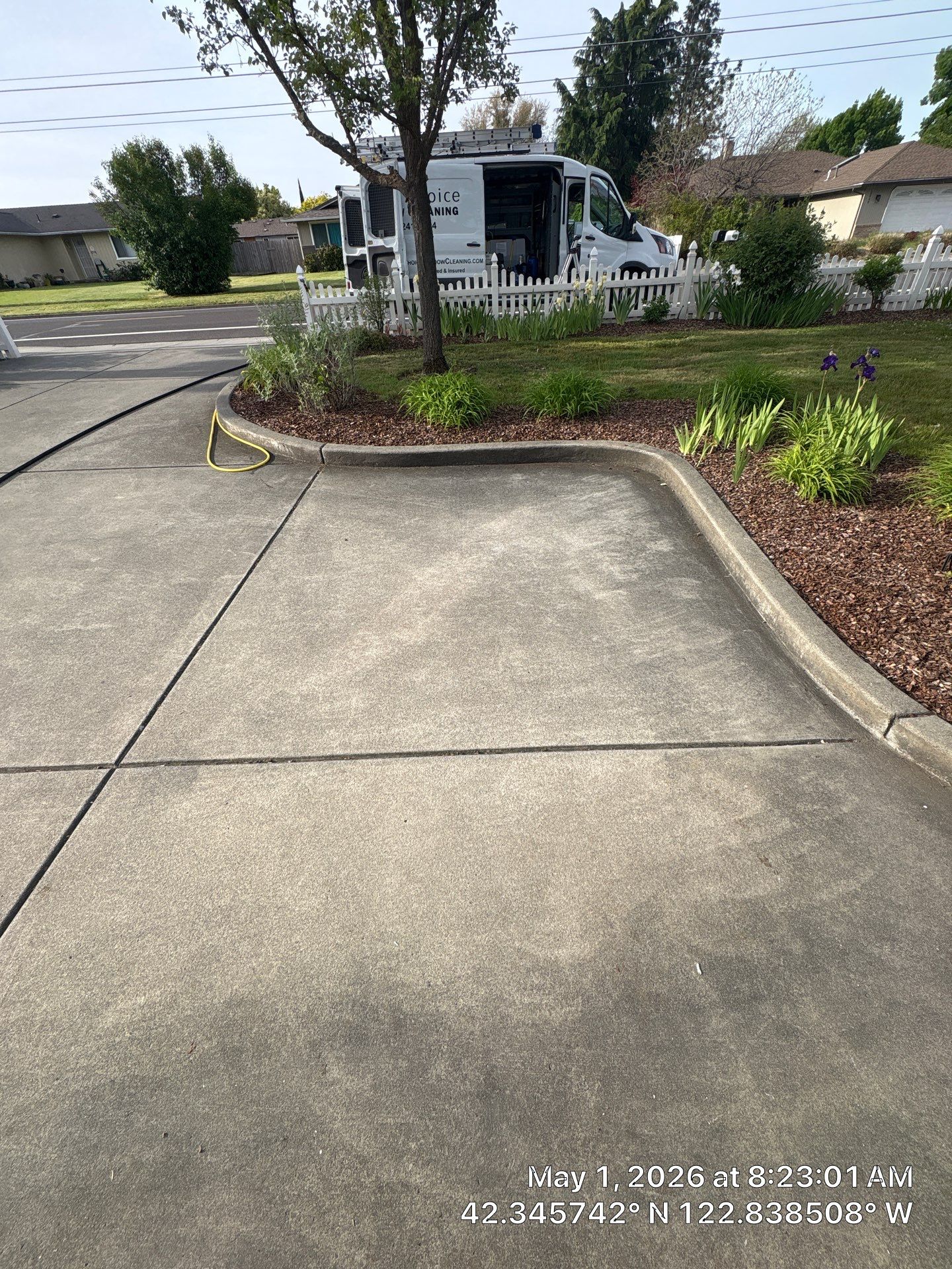Driveway before pressure wash Medford OR
